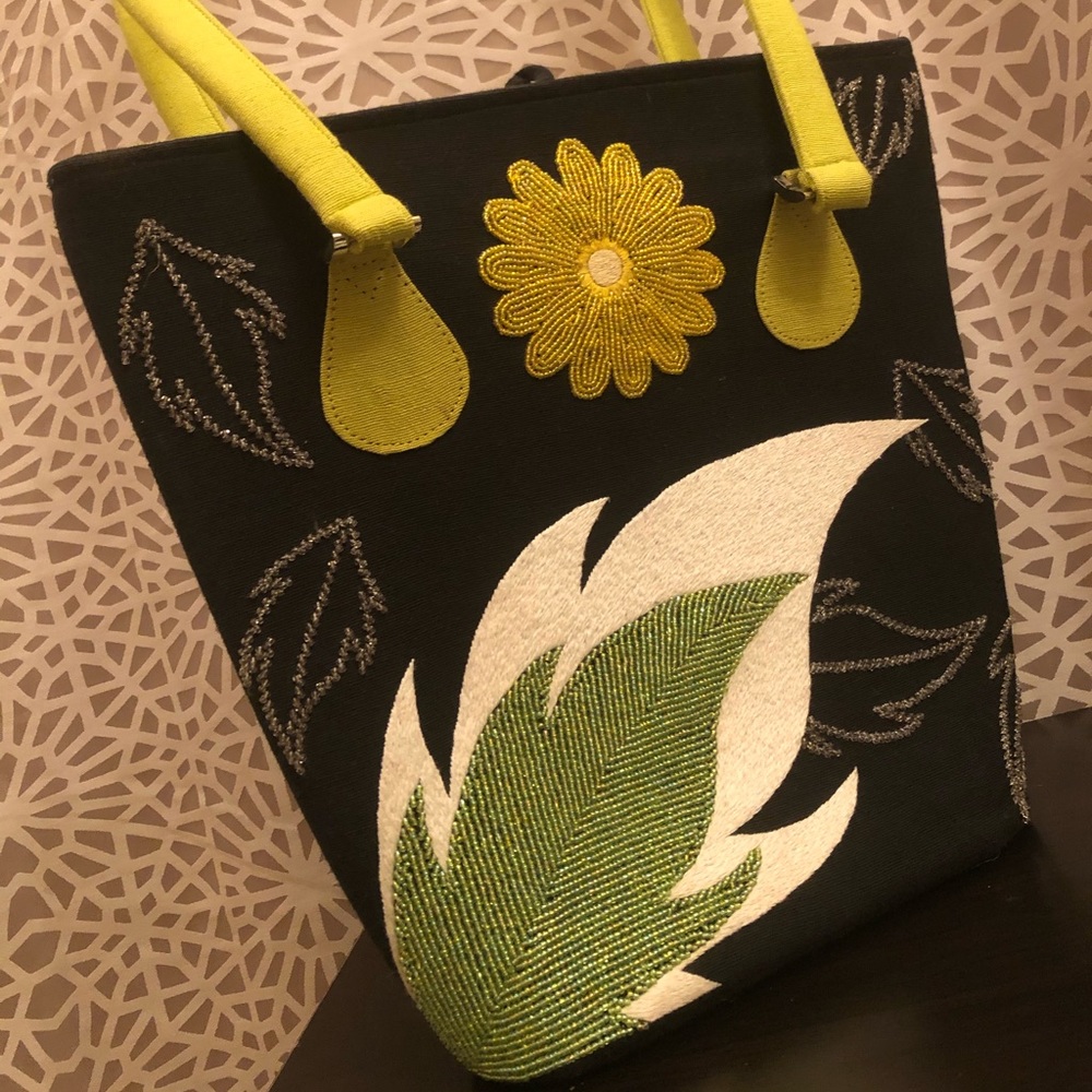 Kimberly Alan Chic Floral Beaded Structured Purse